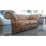 Windchester XL  Antikgold 2-Sitzer Chesterfield Sofa 