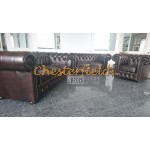 Classic 211 Antikbraun Chesterfield Garnitur