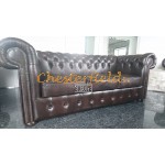 Classic XL Antikbraun 3-Sitzer Chesterfield Sofa