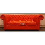 Classic Orange 3-Sitzer Chesterfield Sofa