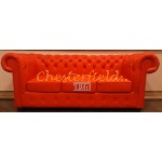 Classic Orange 3-Sitzer Chesterfield Sofa