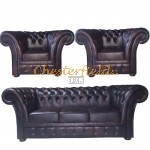 Windchester 311 Antikbraun Chesterfield Garnitur