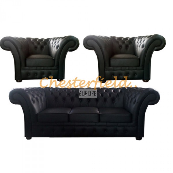 Windchester 311 Schwarz Chesterfield Garnitur