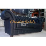 Windchester XL Schwarz 3-Sitzer Chesterfield Sofa