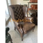 St. James mittelbraun (A5M) Chesterfield Ohrensessel 