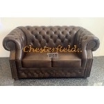 Windsor Antik Mittelbraun 2-Sitzer Chesterfield Sofa