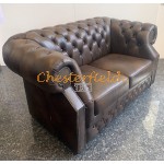 Windsor XL Antik Mittelbraun 2-Sitzer Chesterfield Sofa