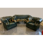 Windsor 321 Antikgruen Chesterfield Garnitur