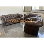 Windsor 211 Antik MIttelbraun Chesterfield Garnitur (A5M)