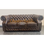 Windsor XL Antik MIttelbraun 3-Sitzer Chesterfield Sofa