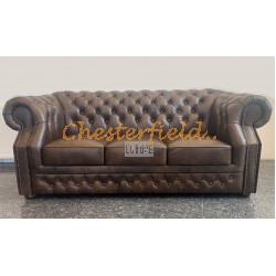 Windsor Antik MIttelbraun 3-Sitzer Chesterfield Sofa (A5M)