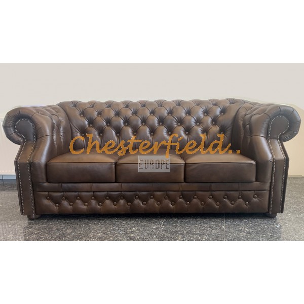 Windsor XL Antik MIttelbraun 3-Sitzer Chesterfield Sofa